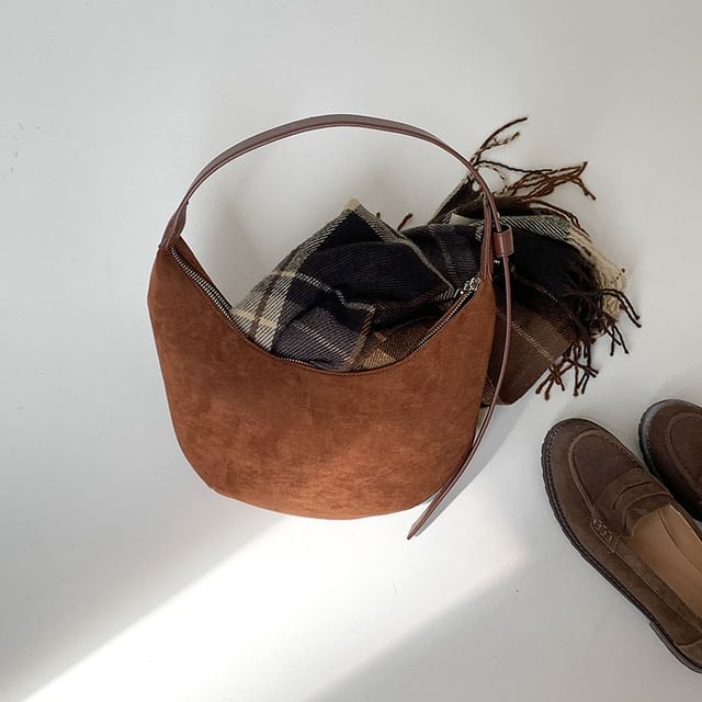 Faux Suede Shoulder Bag