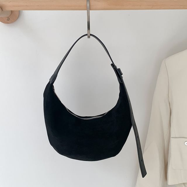 Faux Suede Shoulder Bag