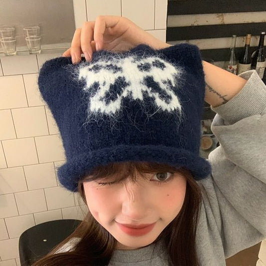 Knit Butterfly Beanie