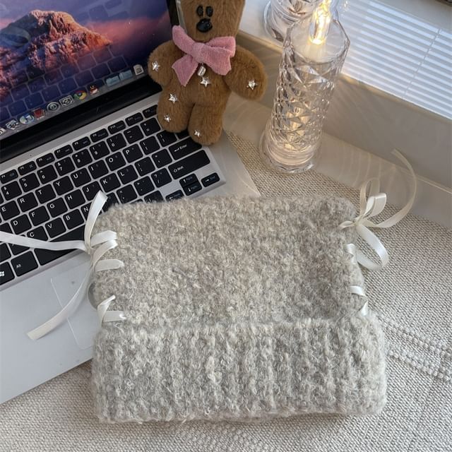 Knit Lace Up Beanie