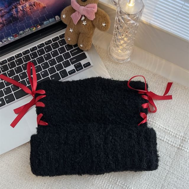 Knit Lace Up Beanie