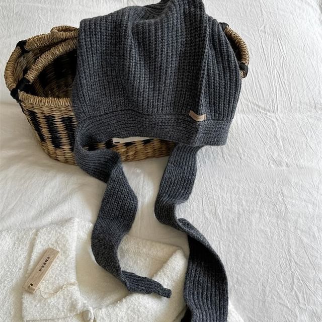 Plain Knit Bonnet Hat