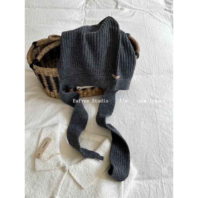 Plain Knit Bonnet Hat