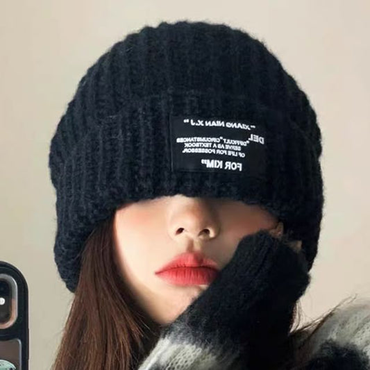 Beanie Applique Ribbed Knit