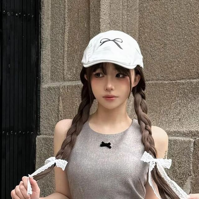 Bow Cap Print Newsboy