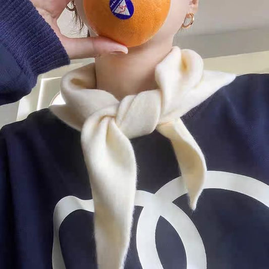 Wool Plain Triangle Scarf