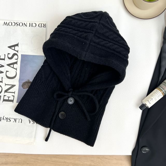 Plain Balaclava / Set Knit Gloves