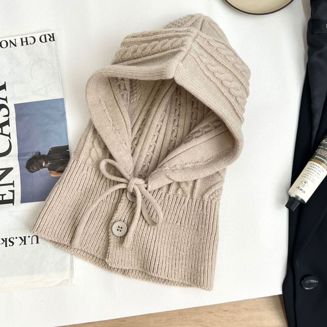 Plain Balaclava / Set Knit Gloves