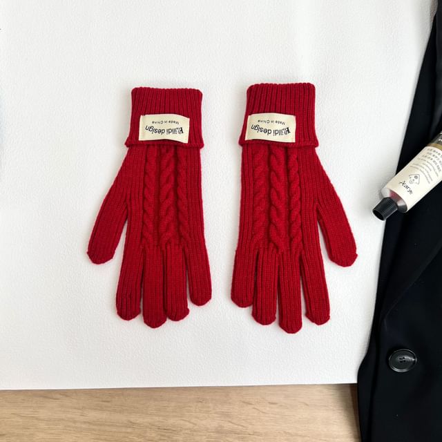 Plain Balaclava / Set Knit Gloves