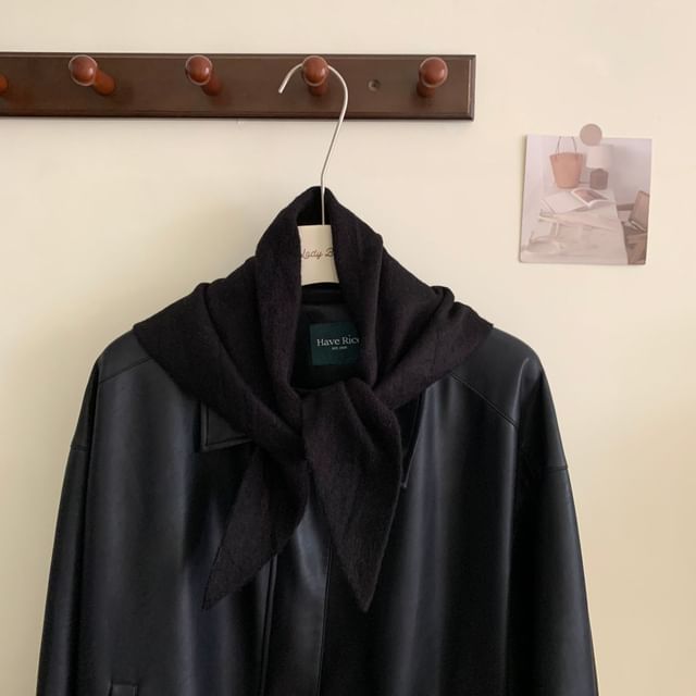 Wool Plain Triangle Scarf