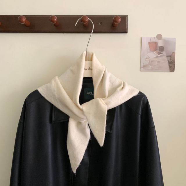 Wool Plain Triangle Scarf