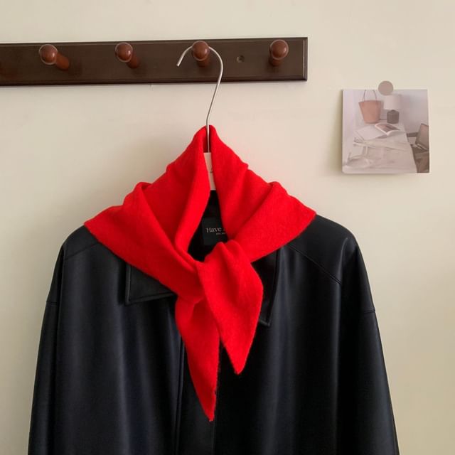 Wool Plain Triangle Scarf