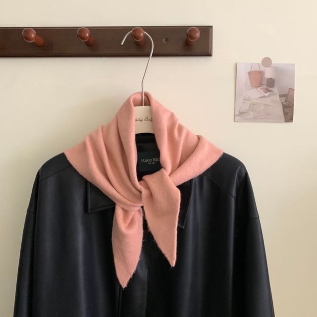 Wool Plain Triangle Scarf