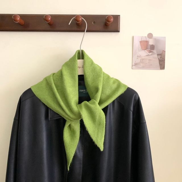 Wool Plain Triangle Scarf