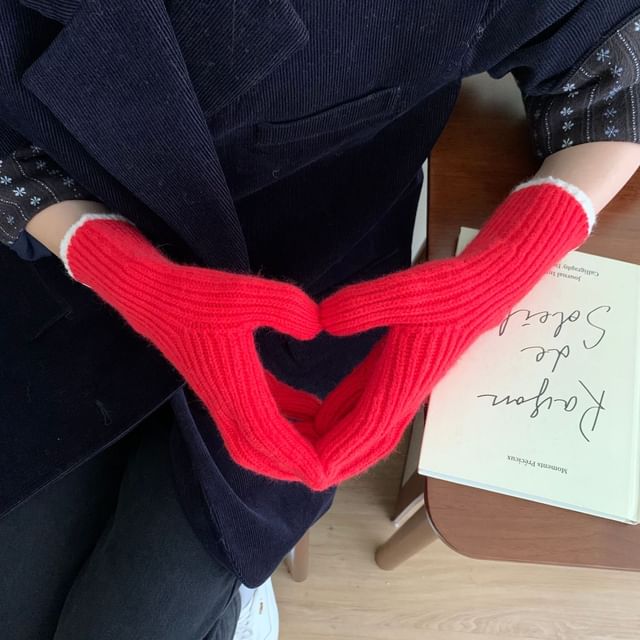 Knit Gloves Two-Tone Touchscreen