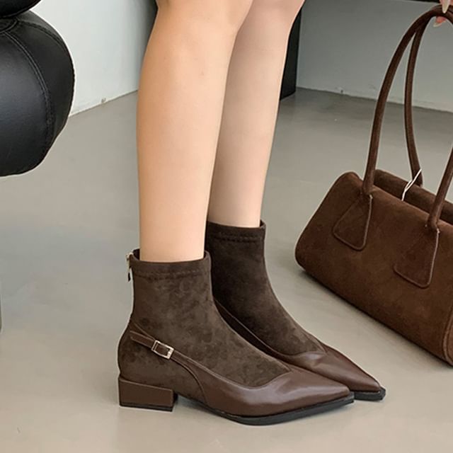 Toe Low Heel Short Pointed Boots