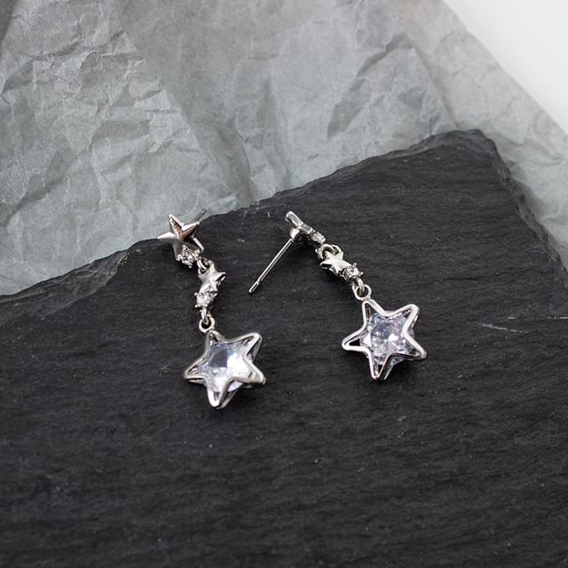 Alloy Star Earring Rhinestone Dangle