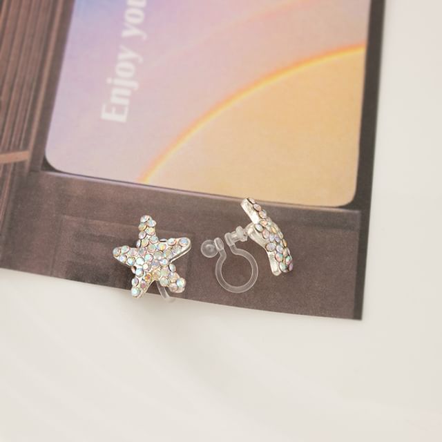 Faux / Alloy Crab Pearl Starfish Earring Stud Rhinestone Shell