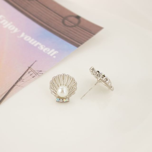 Faux / Alloy Crab Pearl Starfish Earring Stud Rhinestone Shell