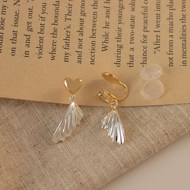 Earring Heart Tail Drop Alloy Fish