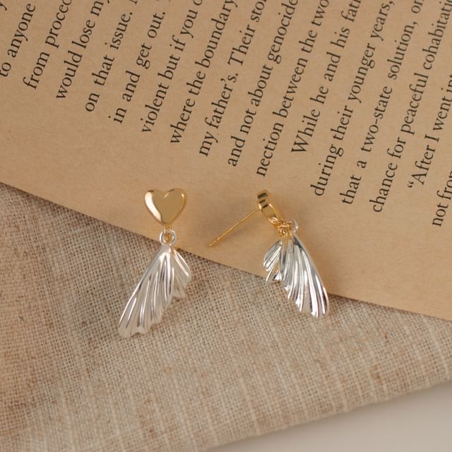 Earring Heart Tail Drop Alloy Fish