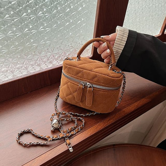 Bag Quilted Strap Bucket Chain