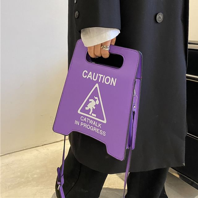 Faux Lettering Bag Leather Crossbody