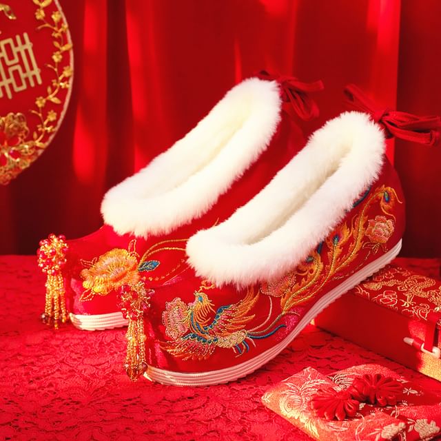 (Various Pumps Wedge Heel Designs) Embroidered Hidden Beaded