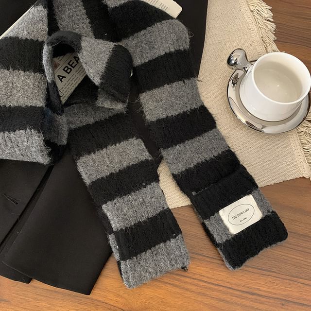 Striped Knit Scarf