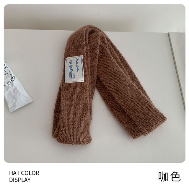 Narrow Scarf Knit Plain