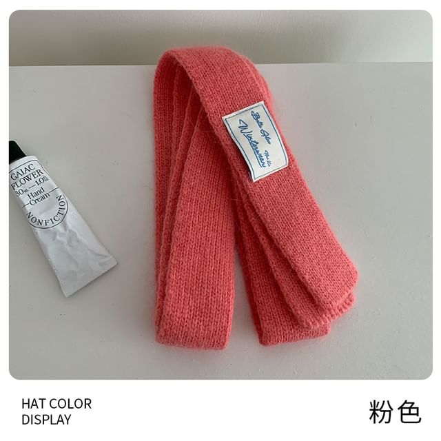 Narrow Scarf Knit Plain