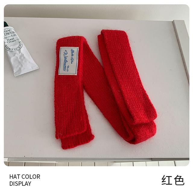 Narrow Scarf Knit Plain