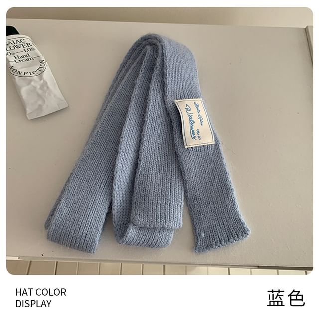 Narrow Scarf Knit Plain