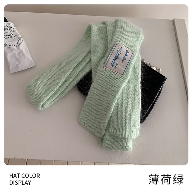 Narrow Scarf Knit Plain