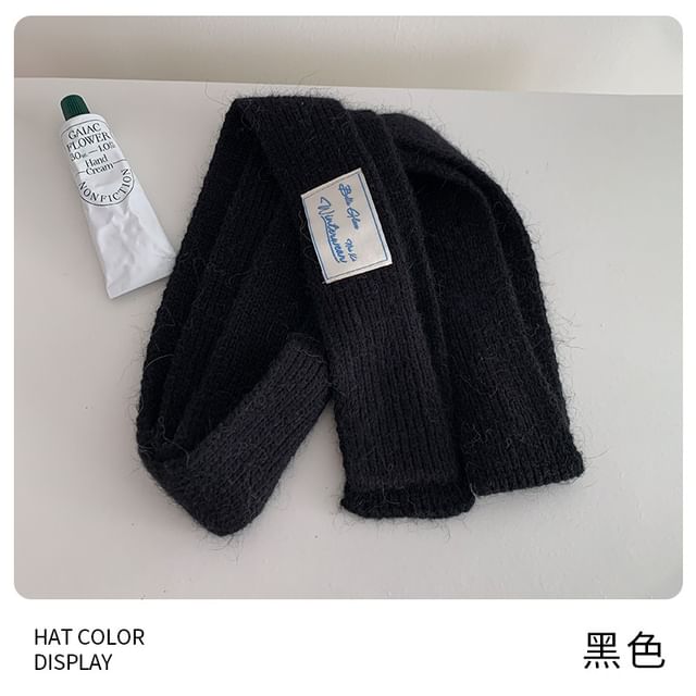 Narrow Scarf Knit Plain
