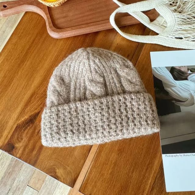 Plain Knit Cable Beanie