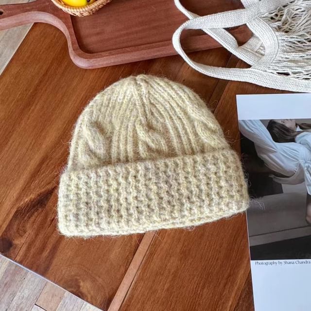 Plain Knit Cable Beanie