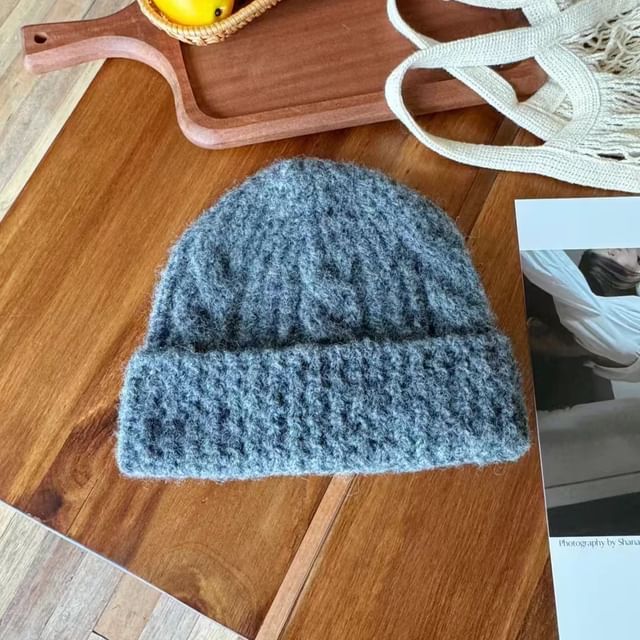 Plain Knit Cable Beanie