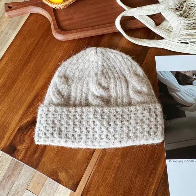 Plain Knit Cable Beanie