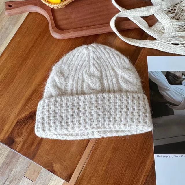 Plain Knit Cable Beanie