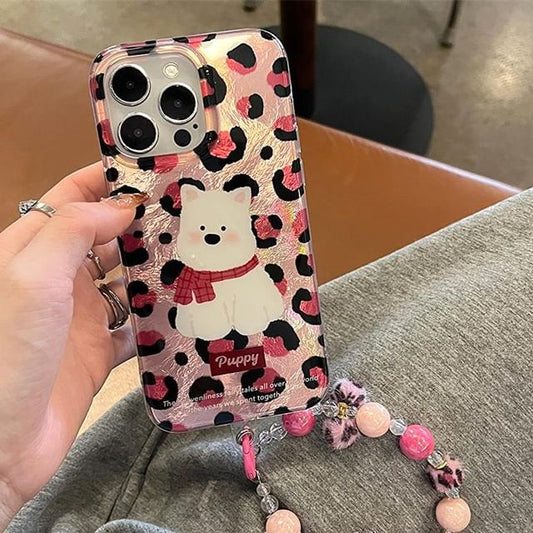 Leopard Case Dog Strap Set Phone Print /