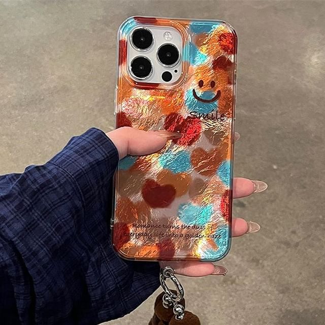 Smiley Pom Case Phone Set Strap /