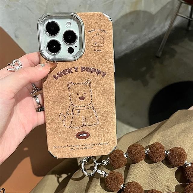 Phone / Dog Set Case Pom Strap