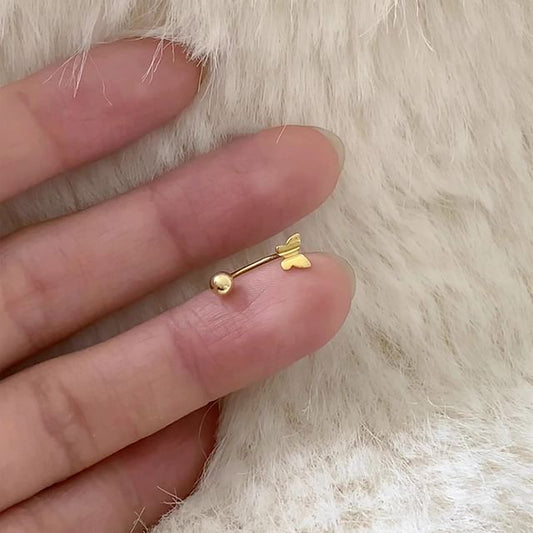 Sterling Earring Butterfly Barbell 925 Silver