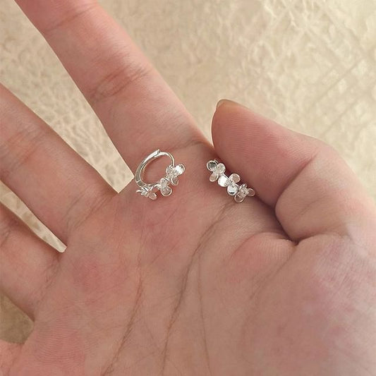 Earring Sterling Huggie Silver 925 Floral