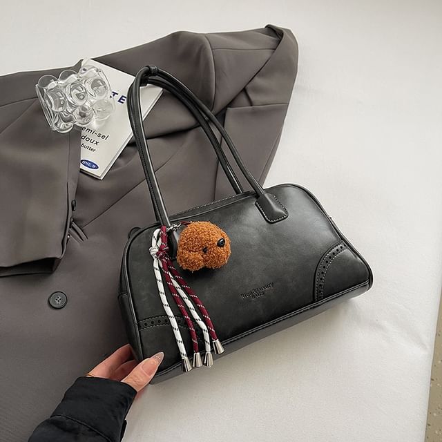 Bowler Leather Bag Faux Set Charm / Washed