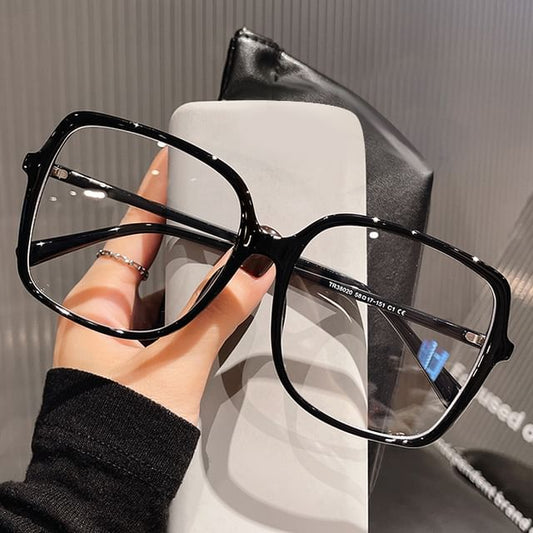 Square Blue Oversized Blocking Glasses Light