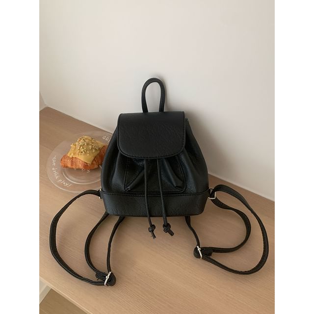 Leather Faux Flap Backpack