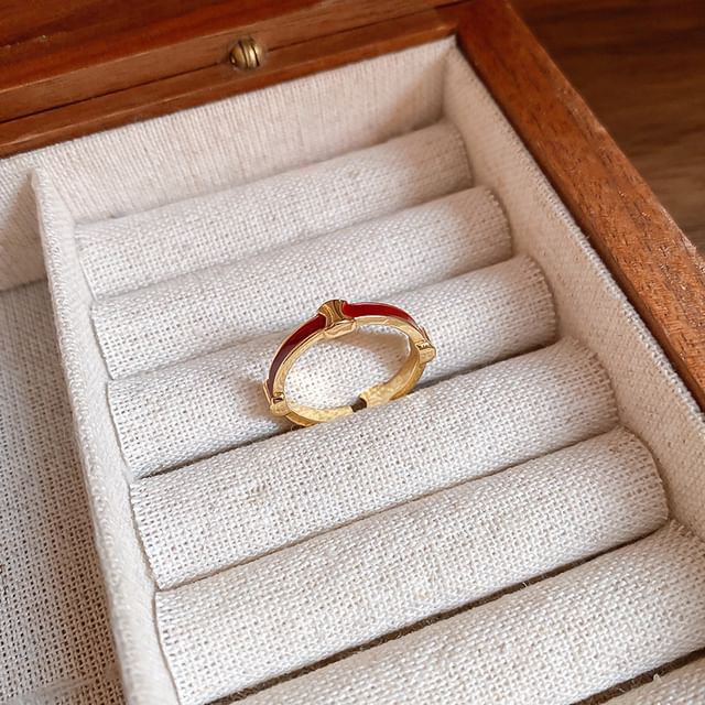 / Rhinestone Open Geometry Ring