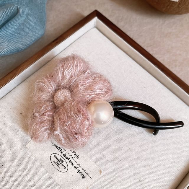 Pearl Hair Clip Faux Flower